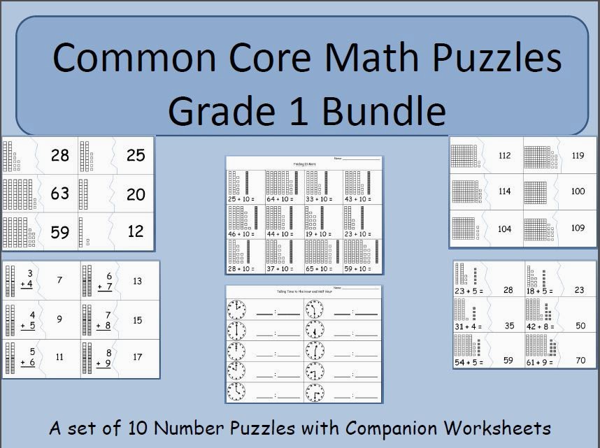 http://www.teacherspayteachers.com/Product/Early-Number-Puzzles-Bundle-Grade-1-Common-Core-Standards-1161786