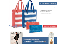 Logo Amica in edicola con Set Positano, bag e pochette e Travelsize shampoo Pantene