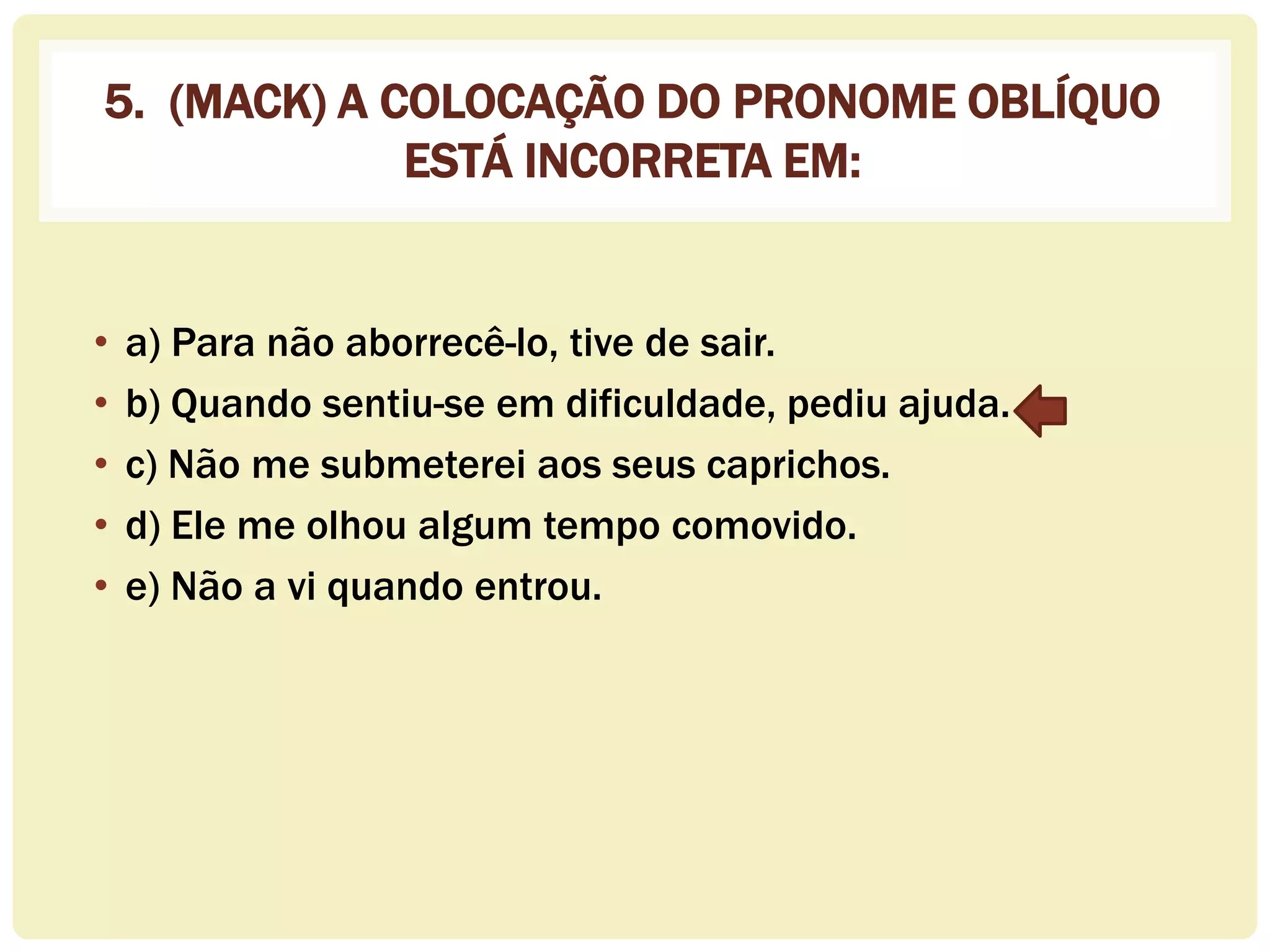 Colocação pronominal exercícios com gabarito