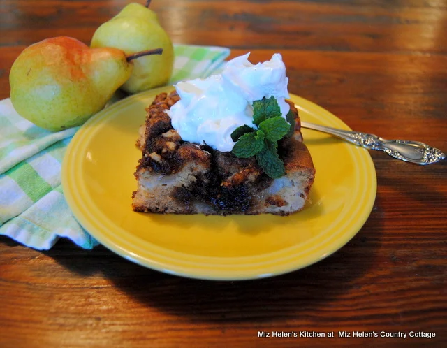 Pear & Walnut Coffee Cake at Miz Helen's Country Cottage