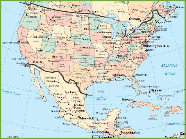Map United States And Mexico 