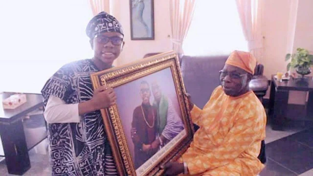 Video + Pictures: Kid star, Ozzybee in a courtesy visit to big daddy OBJ (Chief Olusegun Obasanjo)