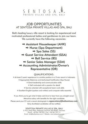 Job Vacancy in Bali