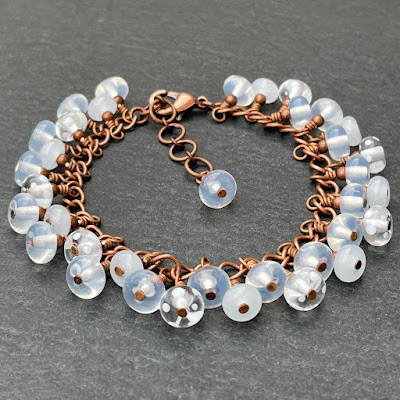 Handmade lampwork glasss bead bracelet by Laura Sparling