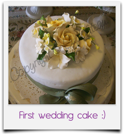 And also my first fondant wedding cake fondant wedding bells