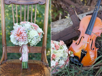 Guitar with wedding flowers