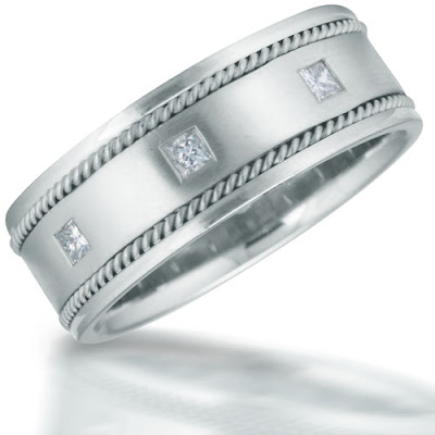 Novell's P18158GCC is a platinum wedding band that is 8mm wide