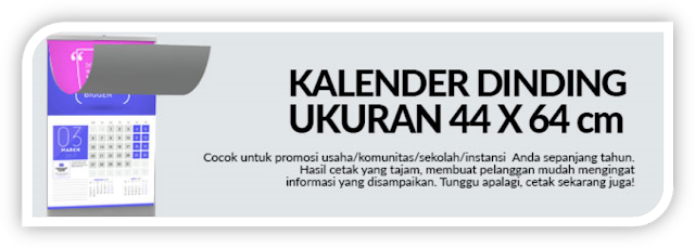 HARGA CETAK KALENDER DINDING UKURAN 46 X 64 CM