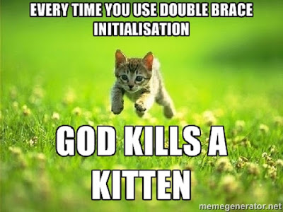  is a Java idiom to initialize a Collection similar a listing What is Double Brace Initialization inward Java? Anti Pattern Example
