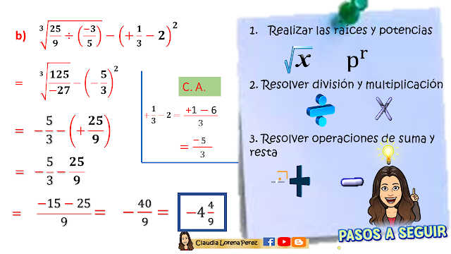 OPERACIONES COMBINADAS DE POTENCIACION Y RADICACION