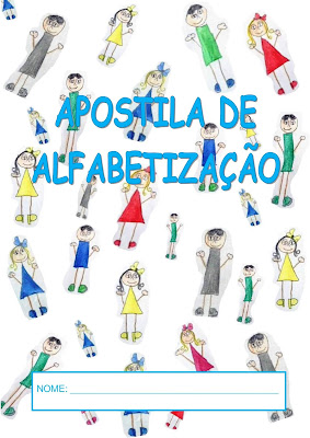 Capa da apostila de alfabetização com textos para interpretar e palavras com sílabas simples jpg