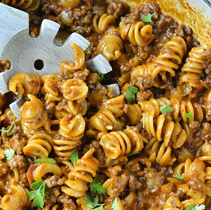 ONE-POT CHEESY TACO PASTA #deliciousdinner #onepot