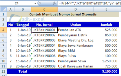 automatic number in excel