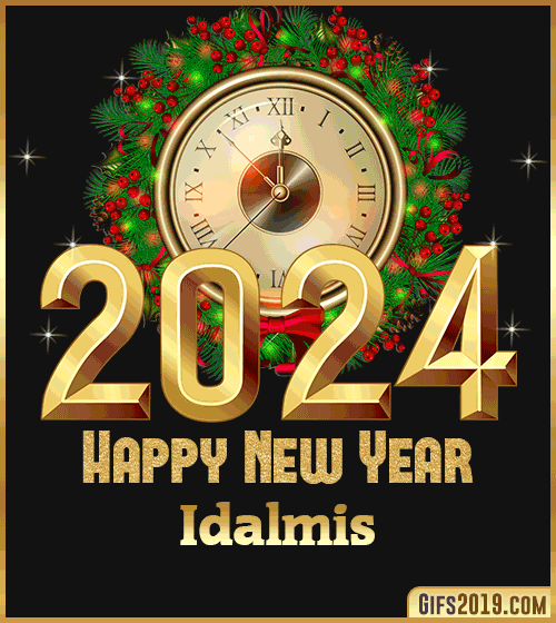 Gif wishes Happy New Year 2024 Idalmis