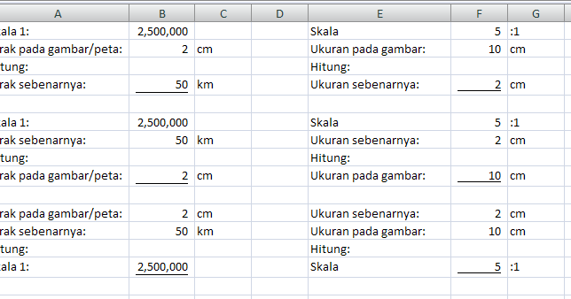 Rumus Excel Menghitung Skala Gambar Atau Peta