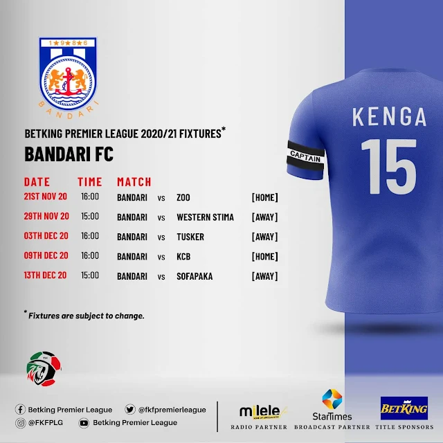 KPL alias Betking Premier league fixture 2020-2021 photo