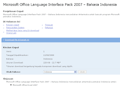 merubah ms office 2007 menjadi berbahasa indonesia