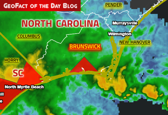 GeoFact of the Day 9/5/2019 North Carolina Tornado Warning 1