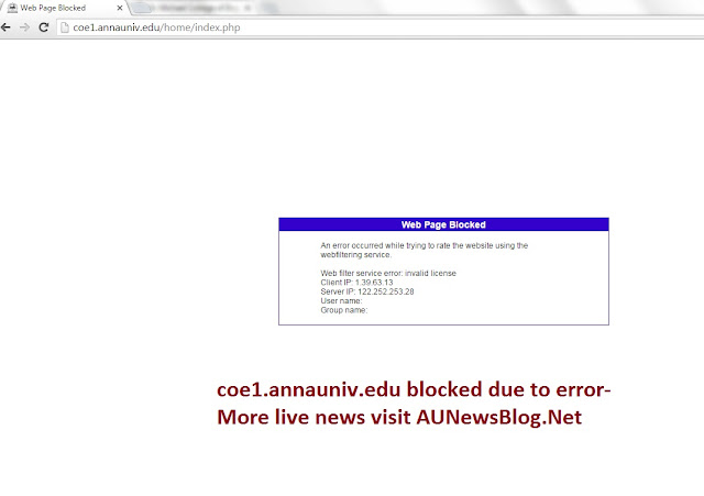 Coe1.annauniv,edu Website blocked. New error occurred in Anna University portal - aunewsblog