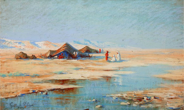 Campement dans le désert par Léon Geille de Saint Leger