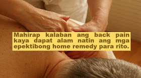 After a long and tiring day, many of us experience back pain; which makes it difficult for us to sit, stand, and even sleep. Therefore, we should be aware of the effective home remedies for back pain.  Advertisement      "Body pain such as arm, leg, abdomen, and back is indeed debilitating. In case of back pain, it gets difficult to sleep, sit, or stand due to the intensity of the pain. Therefore, you should opt for a quick solution," noted Natural Food Series.    Here are some of the effective home remedies for back pain:    1.  Turmeric and milk drink - Consuming a cup of warm milk with a teaspoon of turmeric is said to ease the intensity of the back pain.    2. Placing heating pack on the affected area helps a lot in easing back pain. According to studies, heat therapy is effective due to its analgesic properties. It soothes sore muscles on your back, relieving spasms and pain alike.      3. Taking warm showers to treat back pain is an effective home remedy. Warm water has potential to soothe and heal sore muscles in a person's back. One may apply lavender essential oil after the bath, as well, to speed up the healing process.   4. Pineapple juice is also a good drink for people suffering from back pain. One only needs to blend fresh chunks of pineapple with some water and ice cubes.       Ads   5. Drinking some warm ginger tea can help ease back pain. One must simply boil a cup of water with the freshly cut ginger piece. The person may also add honey. The tea can be consumed twice a day depending on the intensity of the pain.    6. One can treat back pain by massaging it with herbal oils regularly.     7. In many cases, sleeping posture causes back pain. If you sleep on your back and encounter pain frequently, you need to make a few changes in this context. Place a pillow under your knees to support your spine.  Ads  For more tips on how to heal back pain, watch this:    This article was filed under Health, Health news, Healthy life news, Newshealth, Healthy Living, Health blogs, Health benefits, Food, Drinks, Home remedies, and Back pain. 