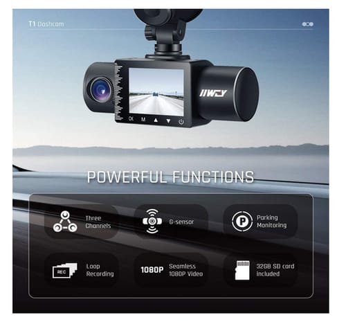 IIWEY T1 Car Camera Dash Cam with Super Night Vision