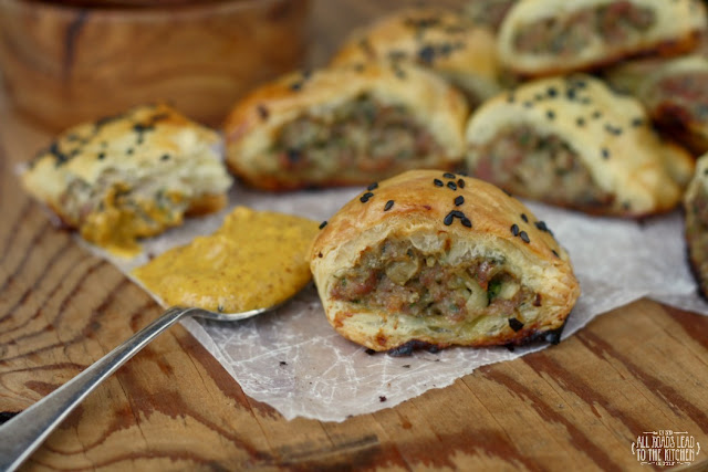 Garlicky Duck Sausage Rolls