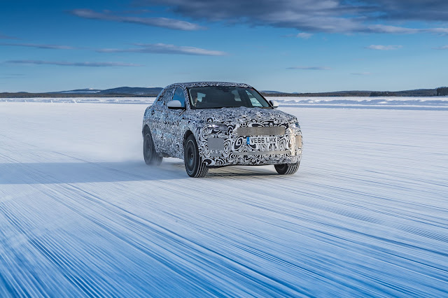 The Jaguar E-PACE during the test in Arjeplog, Sweden.