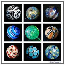 contemporary glass marbles by Frank Scott and Joe Holford lampwork