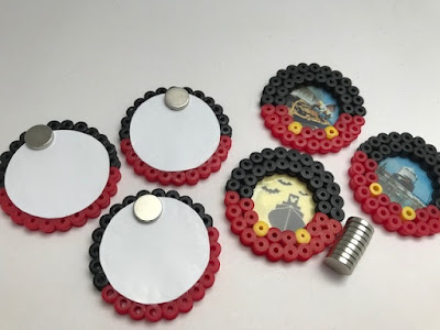 Hama bead magnets with a Disney theme