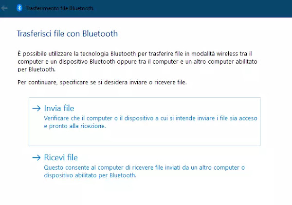 invio foto bluetooth