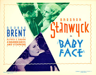 BABY FACE. Estados Unidos. Title Lobby Card: 36 x 28 cms. CARITA DE ÁNGEL. Baby Face. 1933. Estados Unidos. Dirección: Alfred E. Green. Reparto: Barbara Stanwyck, George Brent, Donald Cook, Alphonse Ethier, Henry Kolker, John Wayne, Margaret Lindsay, Arthur Hohl, Robert Barrat, Douglas Dumbrille.