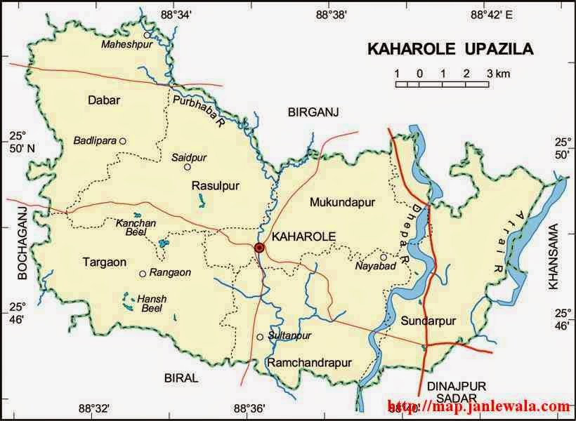 kaharole upazila map of bangladesh