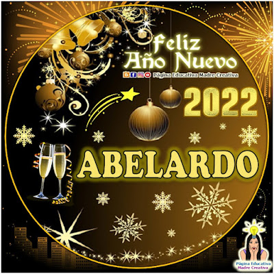 Nombre ABELARDO por Año Nuevo 2022 - Cartelito hombre