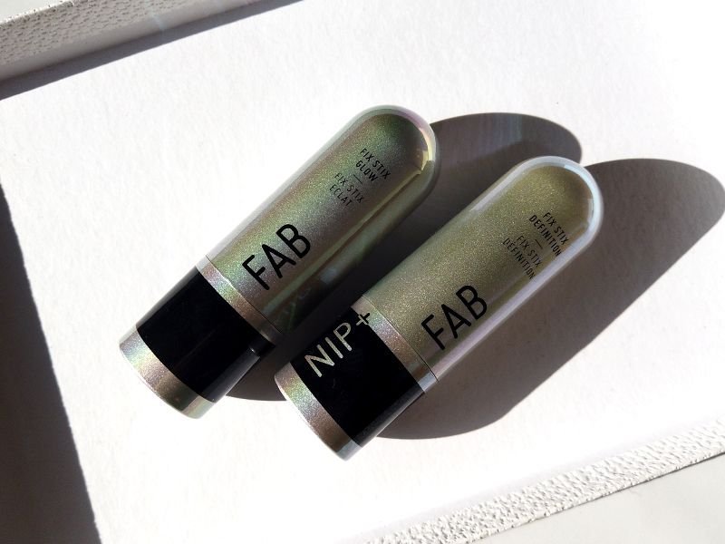 Nip + Fab Fix Stix stick contour and highlighter in shades aura and cool taupe