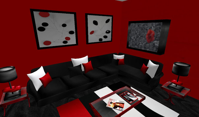 Living Room Wallpaper Red And Black 