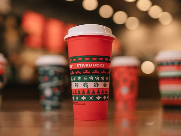 Starbucks is giving away collectible reusable holiday cups today