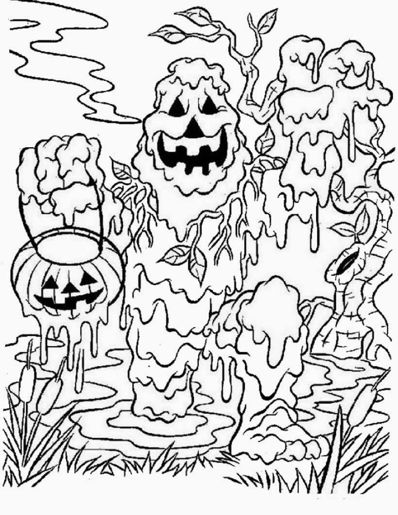 Free Halloween Scary Coloring Pages 4
