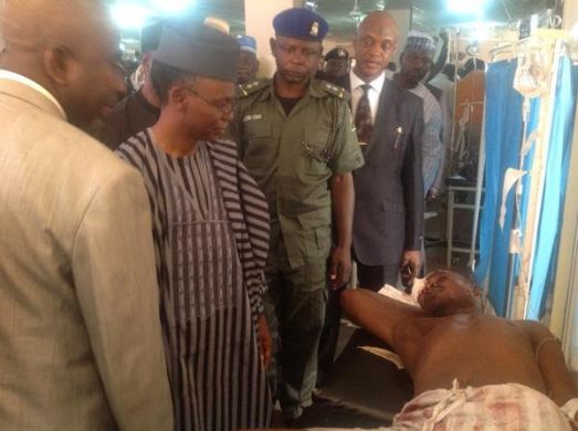  a patient being attended to in hospital following the kaduna bomb