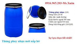 Phuy nhựa đựng thực phẩm 220 lít