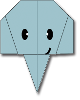cara membuat origami wajah gajah