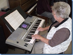 Barbara Powell enjoying the Yamaha PSR-710