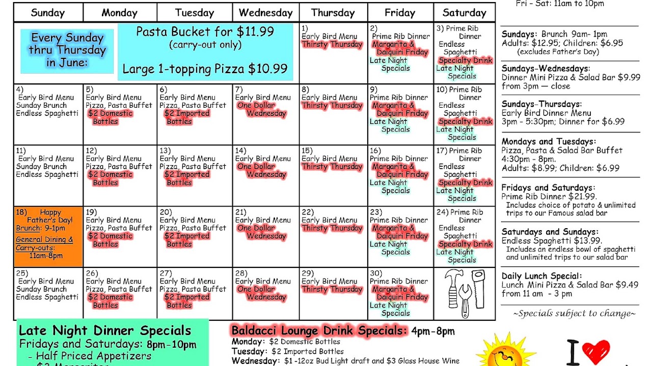 Restaurants With Daily Specials