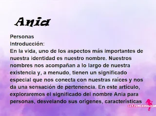 significado del nombre Ania