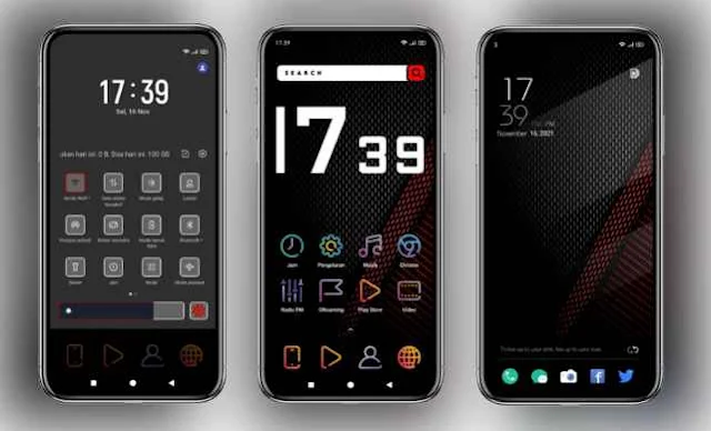 Dark Minimalis Theme Oppo dan Realme Tembus Apk dan Sistem