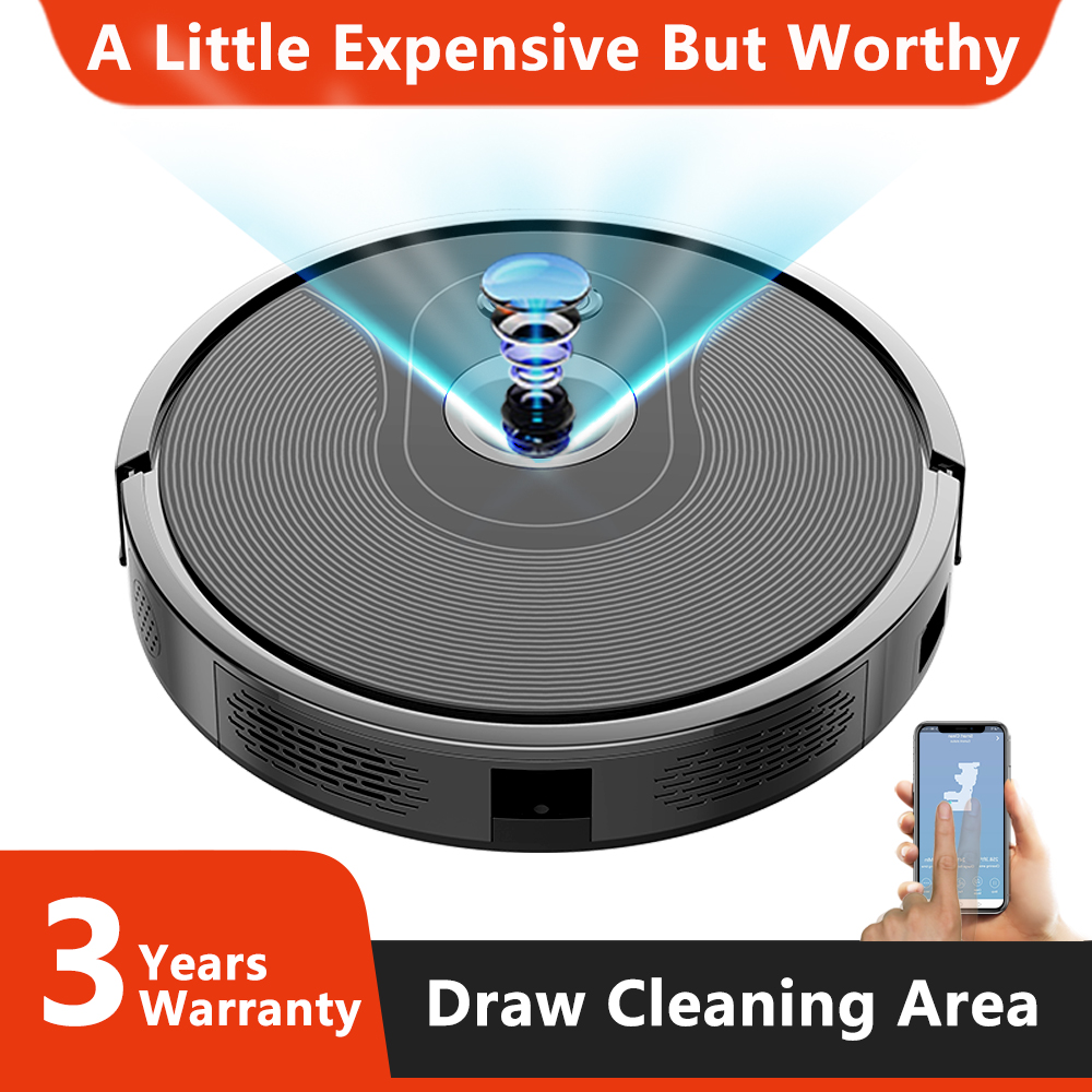 Robot Vacuum Cleaner with Camera Navigation,WIFI APP controlled,Breakpoint Continue Cleaning,Draw Cleaning Area,Save Map