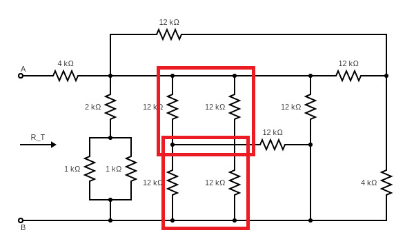 Simplification of a resistance network
