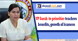 VP Sarah  to prioritize teachers benefits, growth of learners