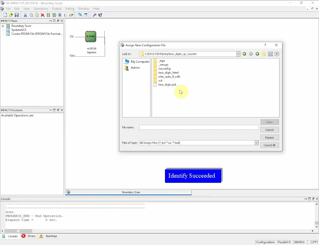 XC9536 Counter with Two-Digit Multiplexing Display Using VHDL