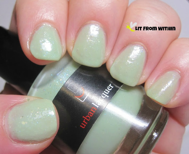 Urban Lacquer Mother Minter is a very sheer mint jelly polish